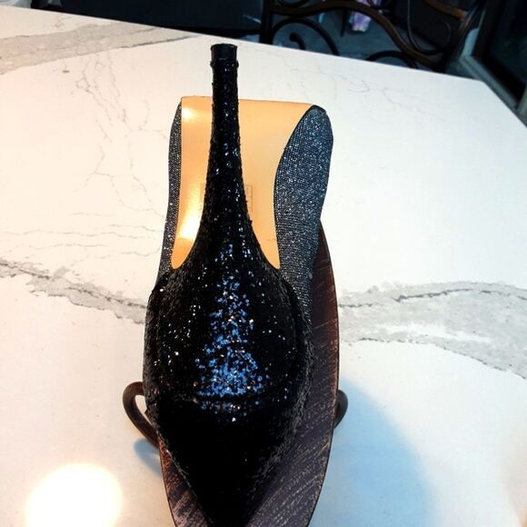 Moda Spana Heels Vero Cuoio Sparkly 4.5" Heel Black Silver S 8 - Picture 10 of 13